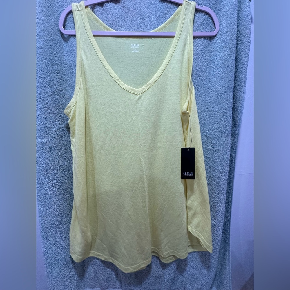 a.n.a Light Yellow V-Neck Tank Top